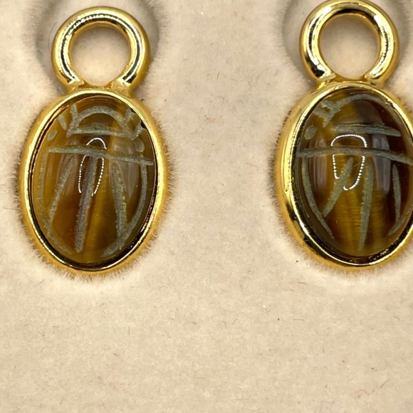 Weingeroff Signed QVC Interchangeable Pendant Pierced Earrings Scarab Set With B - Picture 7 of 12